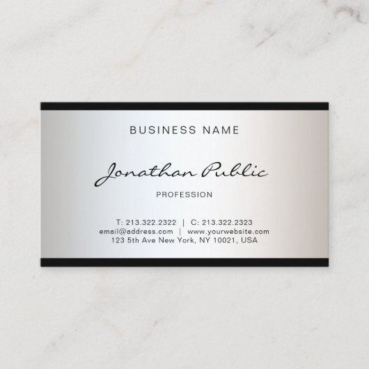 ファッショナブルモダンミニマルデザインシンプルグラム 名刺 (正面)