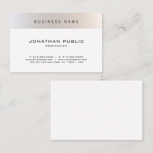 ファッショナブルモダンミニマルプロフェッショナル平野 名刺 (正面/裏面)