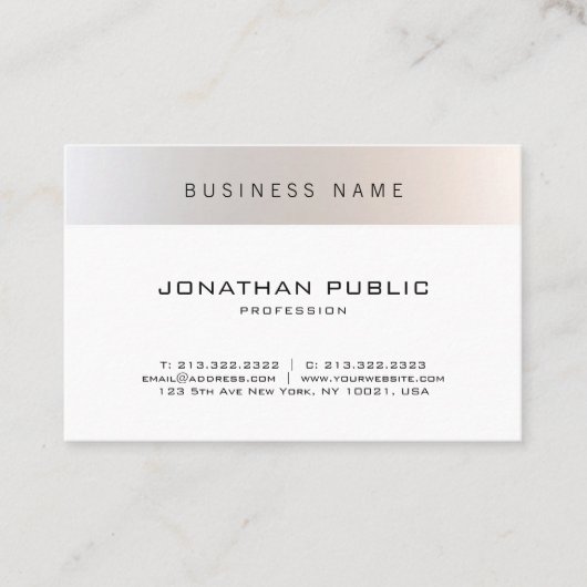 ファッショナブルモダンミニマルプロフェッショナル平野 名刺 (正面)