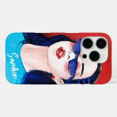 ファッショナブルモダンレッドブルーシティガールカスタム Case-Mate iPhoneケース (裏面 (横))