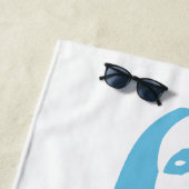 ファッショナブルライトブルー踊りガールシルエット ビーチタオル (インサイチュ)