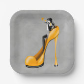 ファッショナブルレディーインスティレット紙プレート ペーパープレート (正面)