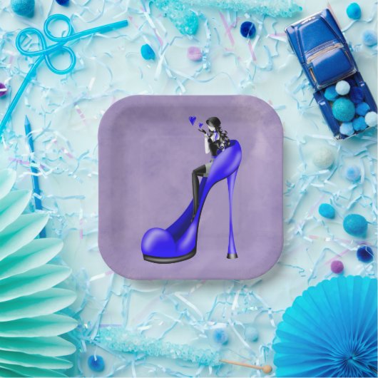 ファッショナブルレディーインスティレット紙プレート ペーパープレート (パーティー)