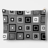 ファッショナブルレトロルック白黒スクエアパターン アクセサリーポーチ (裏面)