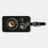 ファッショナブルレトロ木目スピーカートリオ ラゲッジタグ (正面横)