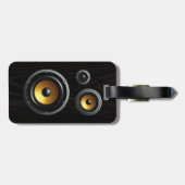 ファッショナブルレトロ木目スピーカートリオ ラゲッジタグ (裏面横)