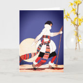 ファッショナブルヴィンテージウーマンスノーシュー カード (黄色い花)