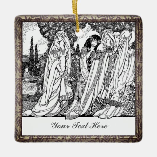 ファッショナブルヴィンテージレディースセラミックオーナメント セラミックオーナメント (正面)