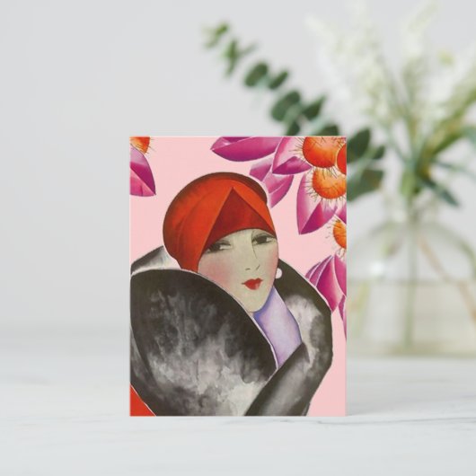 ファッショナブル女性の招待ブランチアフタヌーンティー 招待状 (スタンド正面)