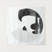 ファッショナブル女性サングラスイラストレーション タペストリー (正面(横))