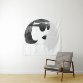 ファッショナブル女性サングラスイラストレーション タペストリー (インサイチュ)