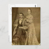 ファッショナブル新婚カップル1870年頃 ポストカード (正面/裏面)