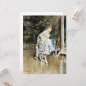 ファッショナブル美しいが鏡で自分を称賛 カード (正面/裏面インサイチュ)