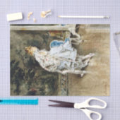 ファッショナブル美しいが鏡で自分を称賛 薄葉紙 (クラフト)