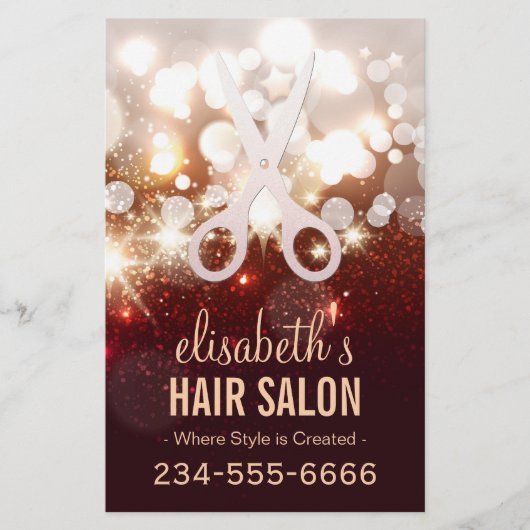 ファッショナブル美容師-金ゴールドグリッタースパークル チラシ (正面)