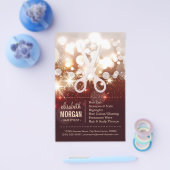 ファッショナブル美容師-金ゴールドグリッタースパークル チラシ (シングル)