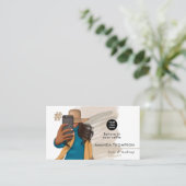 ファッショナブル自撮りガールビジネスカード 名刺 (スタンド正面)