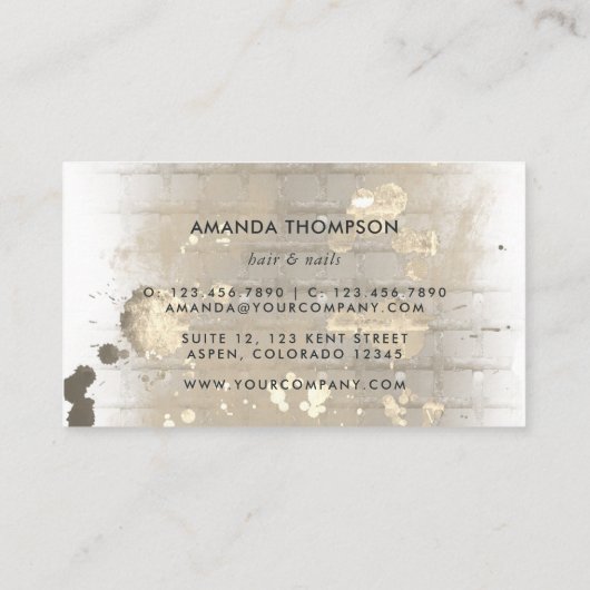 ファッショナブル自撮りガールビジネスカード 名刺 (裏面)