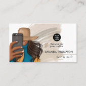 ファッショナブル自撮りガールビジネスカード 名刺 (正面)