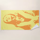 ファッショナブル踊りガールシルエット ビーチタオル (正面)