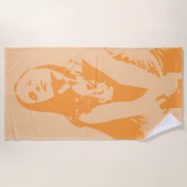 ファッショナブル踊りガールシルエット ビーチタオル (正面)