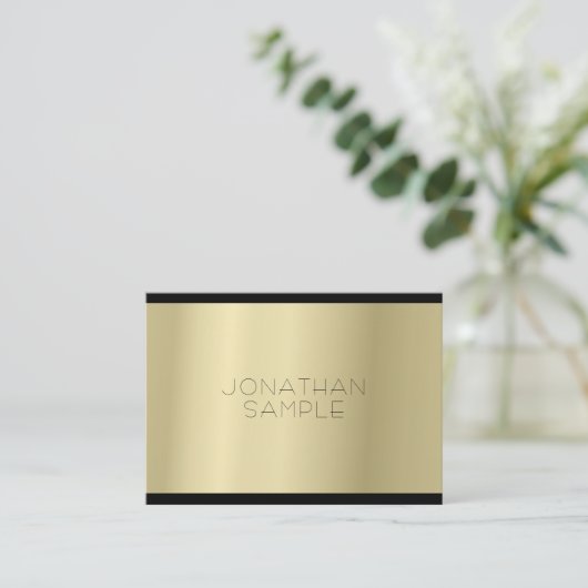 ファッショナブル金ゴールドルックプロフェッショナルラグジュアリー 名刺 (スタンド正面)