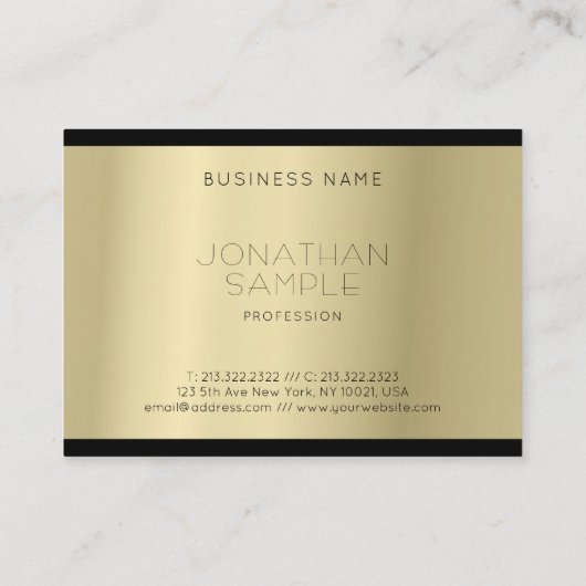 ファッショナブル金ゴールドルックプロフェッショナルラグジュアリー 名刺 (裏面)