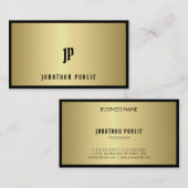 ファッショナブル黒及び金ゴールドモノグラムグラマー平野 名刺 (正面/裏面)