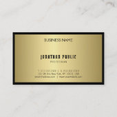 ファッショナブル黒及び金ゴールドモノグラムグラマー平野 名刺 (裏面)