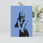 ファッショナブル黒踊りガールシルエット カード (スタンド正面)