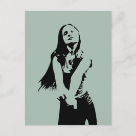 ファッショナブル黒踊りガールシルエット ポストカード