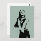 ファッショナブル黒踊りガールシルエット ポストカード (正面/裏面)