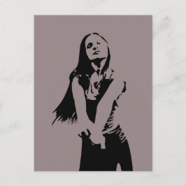 ファッショナブル黒踊りガールシルエット ポストカード