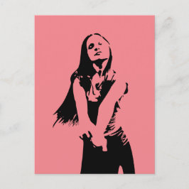 ファッショナブル黒踊りガールシルエット ポストカード