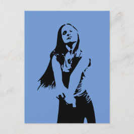 ファッショナブル黒踊りガールシルエット ポストカード
