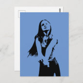 ファッショナブル黒踊りガールシルエット ポストカード (正面/裏面)