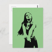 ファッショナブル黒踊りガールシルエット ポストカード (正面/裏面)