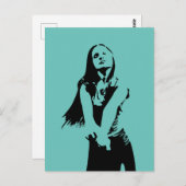 ファッショナブル黒踊りガールシルエット ポストカード (正面/裏面)