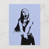 ファッショナブル黒踊りガールシルエット ポストカード (正面)
