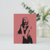 ファッショナブル黒踊りガールシルエット ポストカード (スタンド正面)