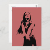 ファッショナブル黒踊りガールシルエット ポストカード (正面/裏面)