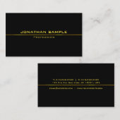 ファッショナブル黒金ゴールドモダンプロフェッショナルお洒落 名刺 (正面/裏面)
