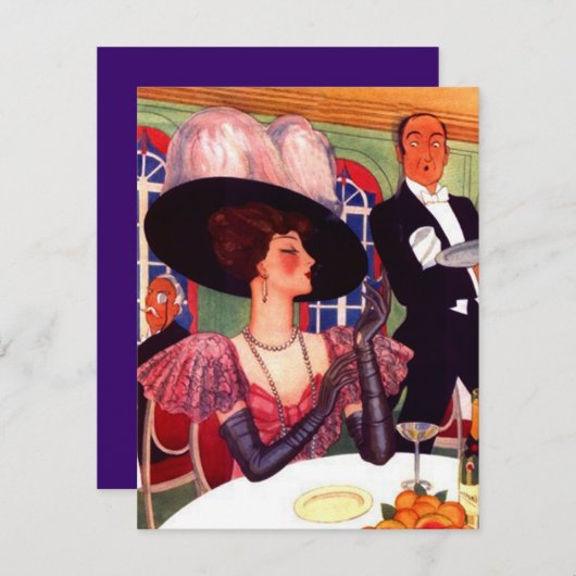 ファッショナブル·レディーズ·ナイト·アウト·パーティの招待状 招待状 (正面/裏面)