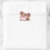 ファッショナブルdachshand犬ピンクの財布 スクエアシール (バッグ)