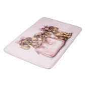 ファッショナブルdachshand犬ピンクの財布 バスマット (アングル)