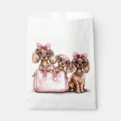 ファッショナブルdachshand犬ピンクの財布 フェイバーバッグ (正面)