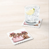 ファッショナブルdachshand犬ピンクの財布 ペーパーコースター (インサイチュ)