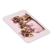 ファッショナブルdachshand犬ピンクの財布 マグネット (右側)