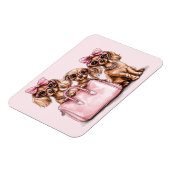 ファッショナブルdachshand犬ピンクの財布 マグネット (左側)