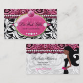 ファッショニスタの311物惜しみしないピンクのDelish 名刺 (正面/裏面)